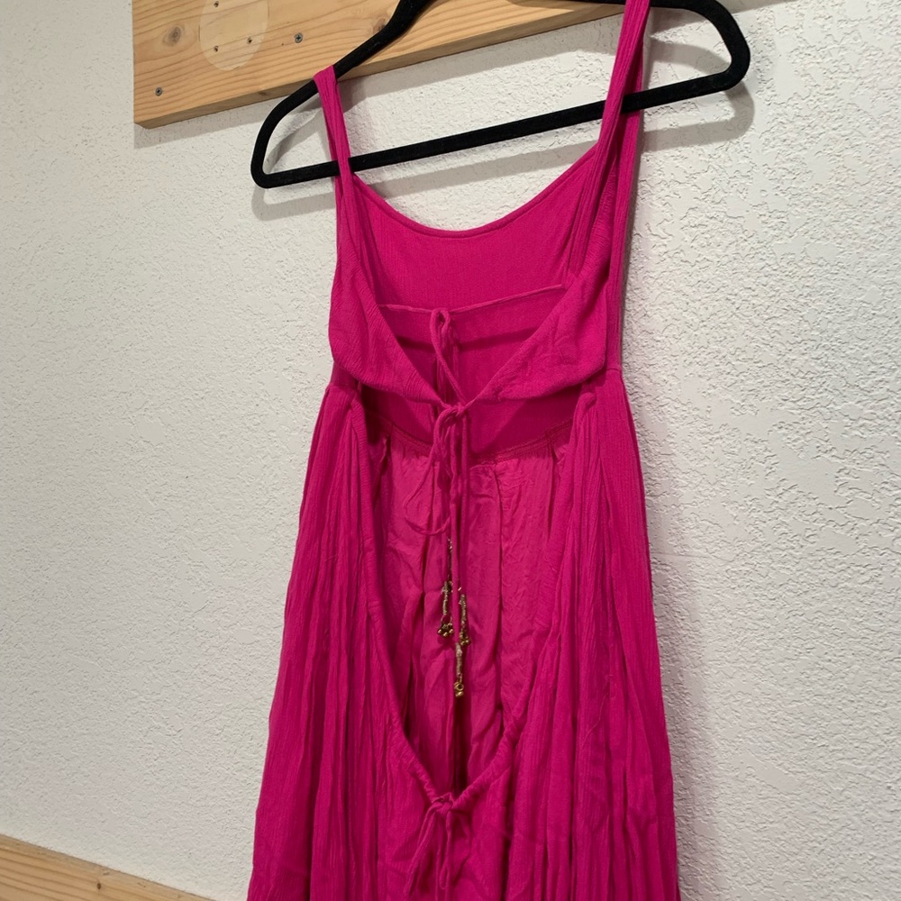 NWT Free People Yes Please Boho Maxi Dress in Fuschia Pink size Small - Picture 9 of 12